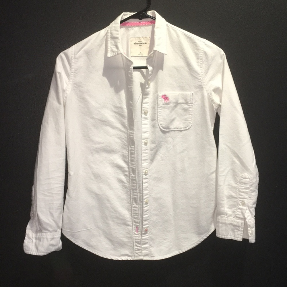 white abercrombie kids button down